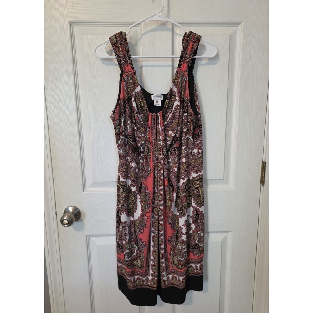 Maternity Sundress Boho Bold Print Dress Large Motherhood Orange And Black
